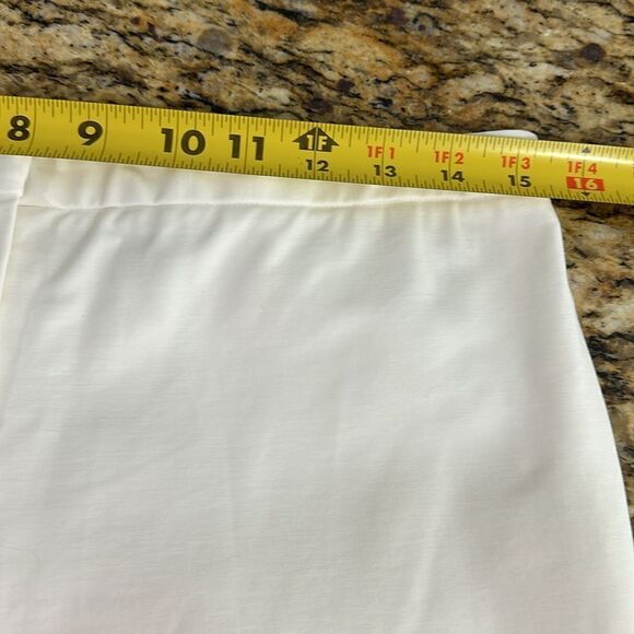 Theory White Cotton Blend Mid Rise Tapered Leg Pants Size 6 - Picture 6 of 9